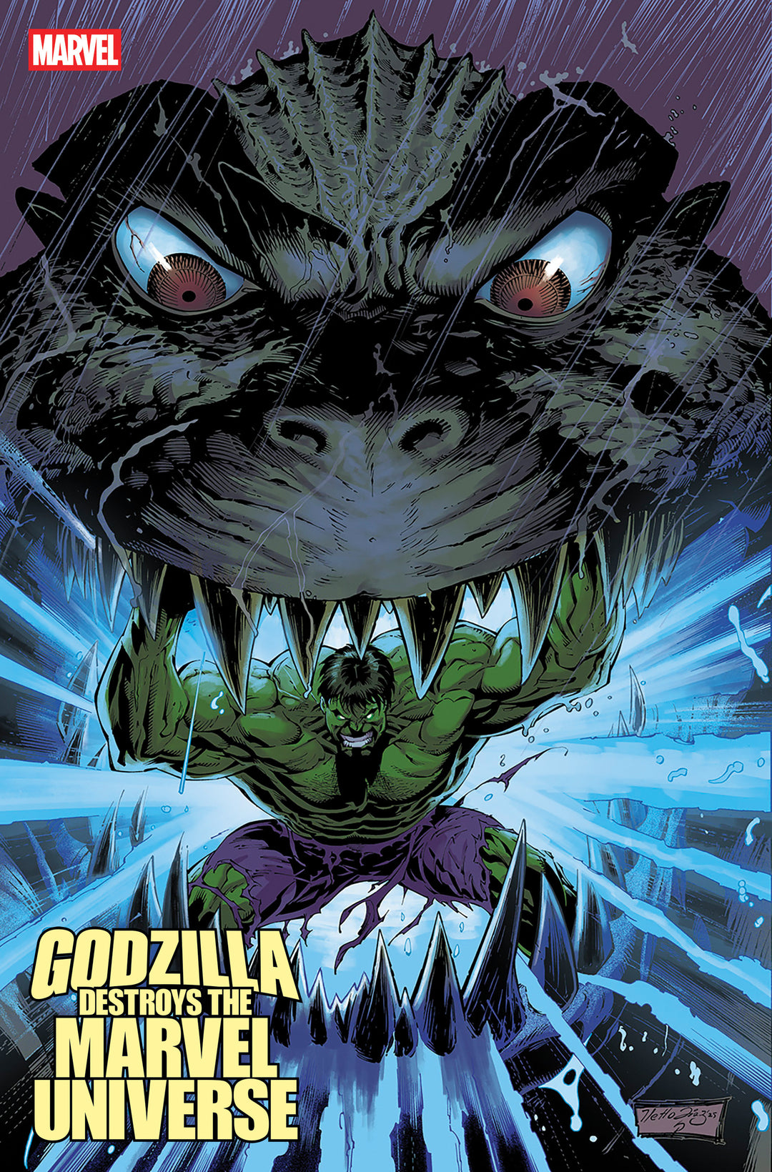 Godzilla Destroys The Marvel Universe #4 Variant (1:25) Netho Diaz Edition