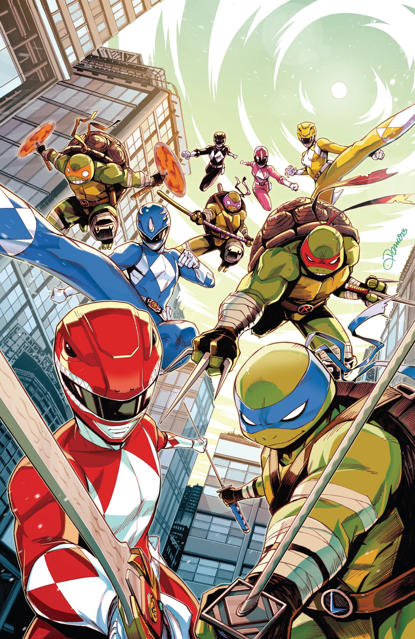 Mighty Morphin Power Rangers Teenage Mutant Ninja Turtles III #1 E Variant (Full Art, Foil, Zonno)