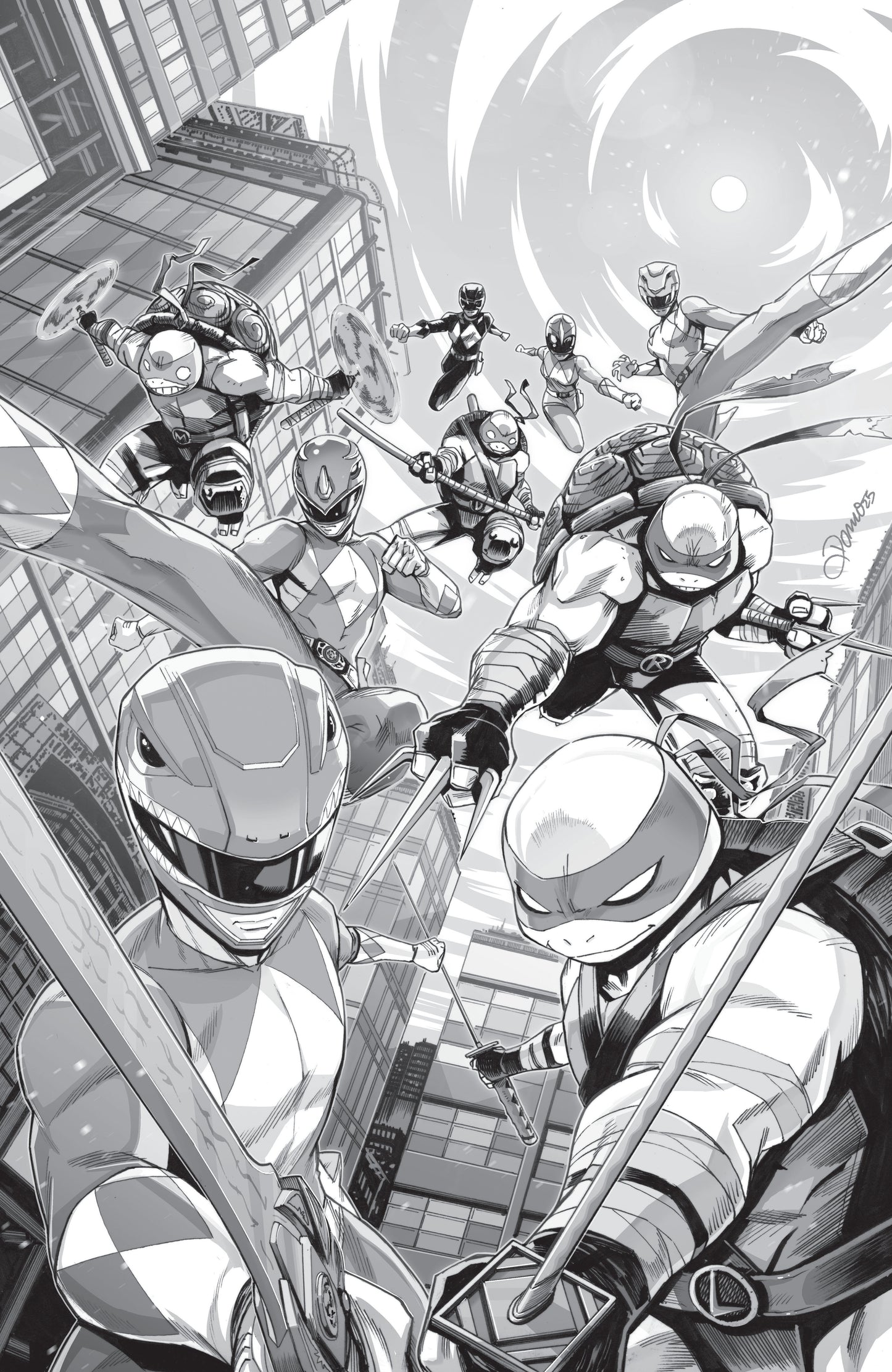 Mighty Morphin Power Rangers Teenage Mutant Ninja Turtles III #1 G (1:10) Variant Edition (Full Art, Zonno Inks)