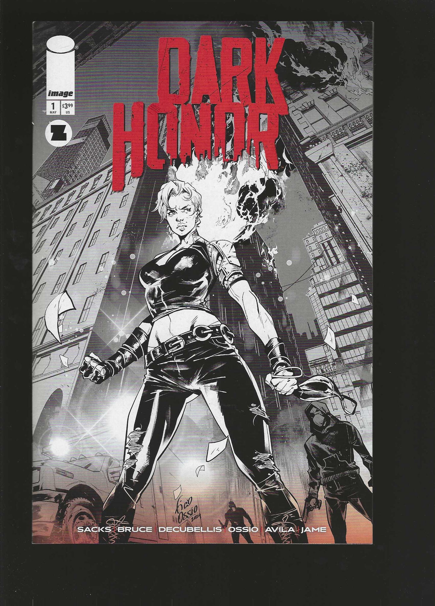 Dark Honor #1 (Of 5) Cover B (1:10) Fico Ossio Black & White Variant