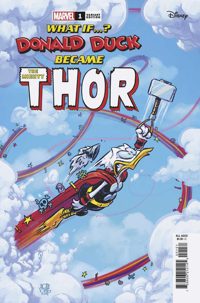 Marvel & Disney What If...? Donald Duck Became Thor #1 Skottie Young Variant