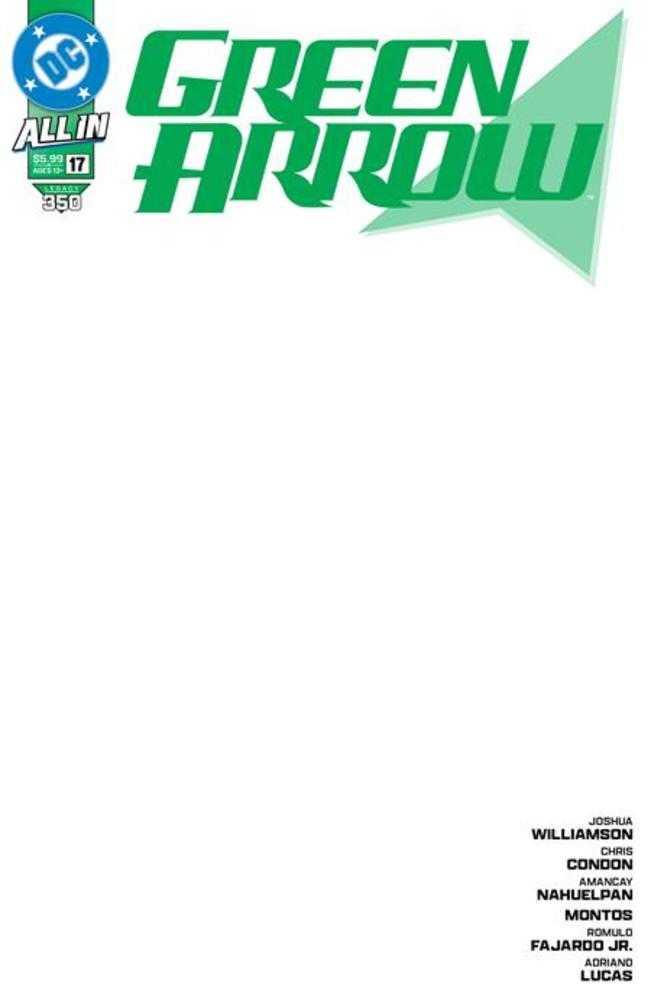 Green Arrow (2023) #17 Cover D Blank Card Stock Variant