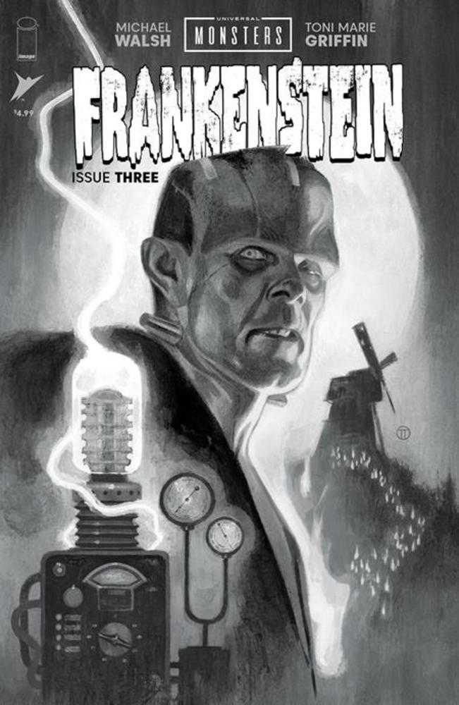 Universal Monsters Frankenstein #3 (Of 4) Cover D (1:25) Julian Totino Tedesco Classic Horror Black & White Variant