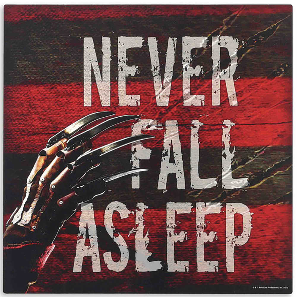 Nightmare On Elm Street Never Fall Asleep 15x15 Wood Sign