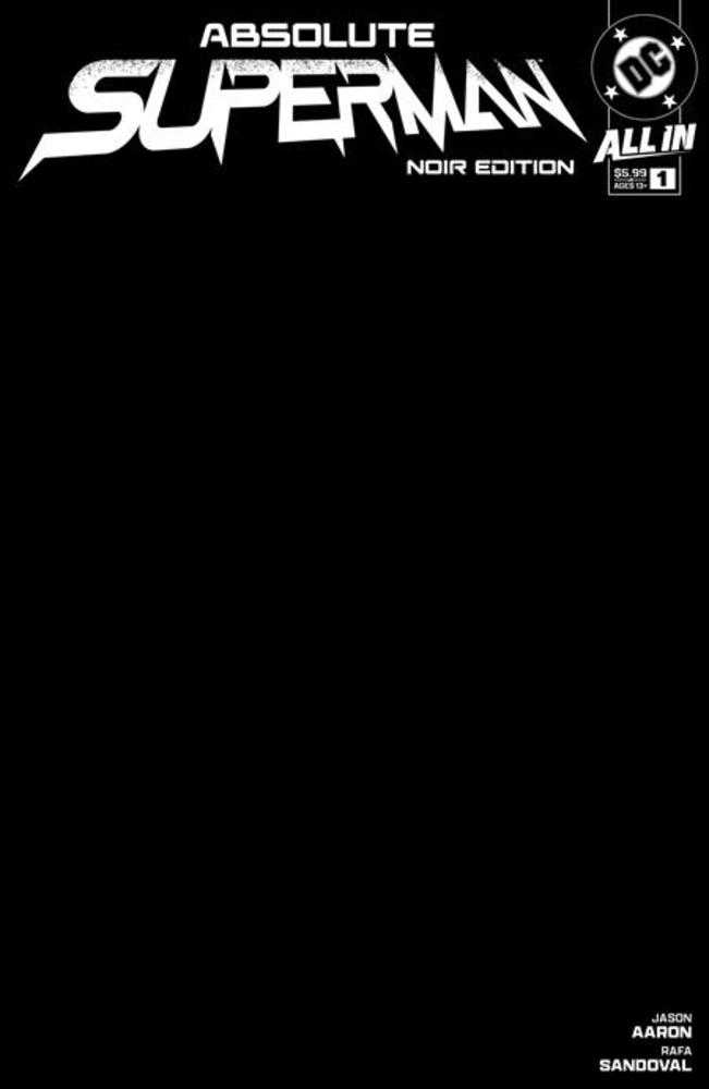 Absolute Superman Noir Edition #1 (One Shot) Cover B Black Blank Card Stock Variant (Out of Print)