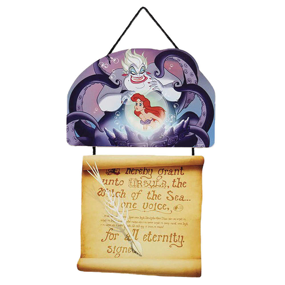 Disney Ursula Contract Scroll 10x15 Hanging Wood Wall Decor