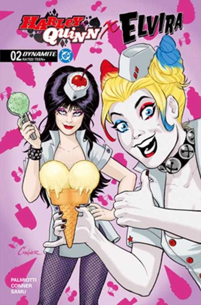 Harley Quinn X Elvira #2 Cover K (1:10) Amanda Conner Ice Cream Original Variant