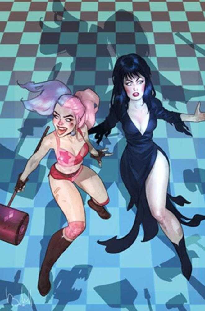 Harley Quinn X Elvira #2 Cover L (1:10) Ben Caldwell Full Art Virgin Variant
