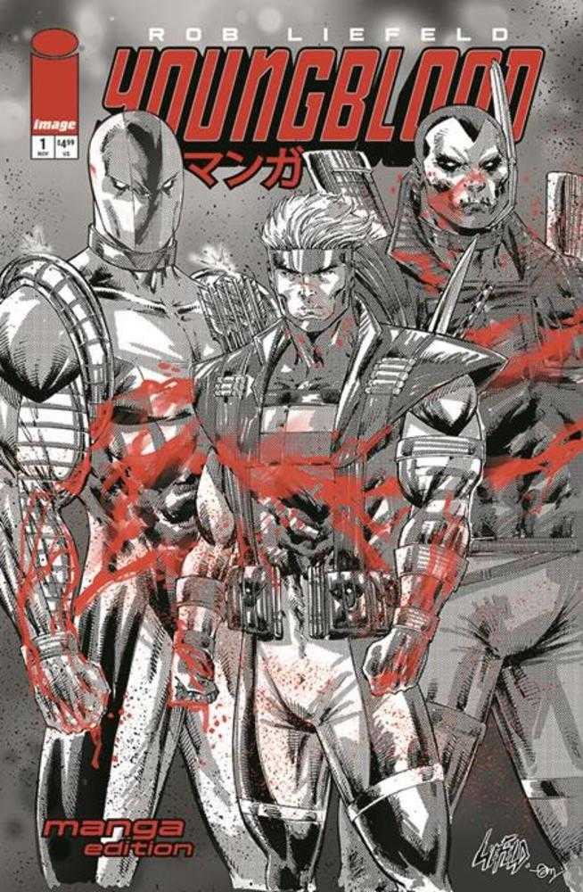 Youngblood (2025) #1 Cover M Rob Liefeld Manga Black & White Variant