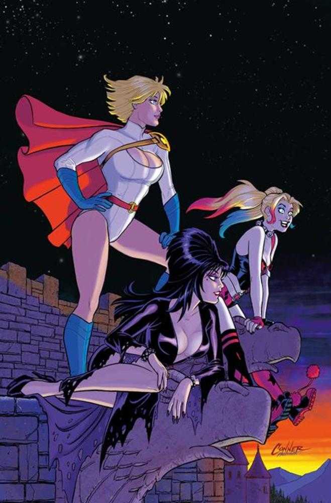 Harley Quinn X Elvira #3 Cover K (1:20) Amanda Conner Night Full Art Virgin Variant