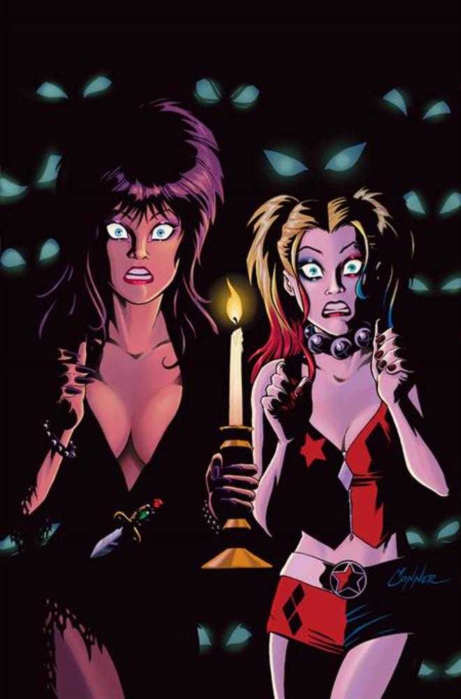Harley Quinn X Elvira #4 Cover L 1:20 Amanda Conner Candle Full Art Virgin Variant