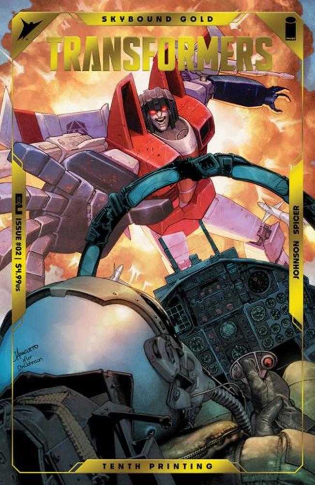 Transformers (2023) #2 10th Printing Cover B Jay Anacelto & Romulo Fajardo Jr Emboss & Gold Foil Variant