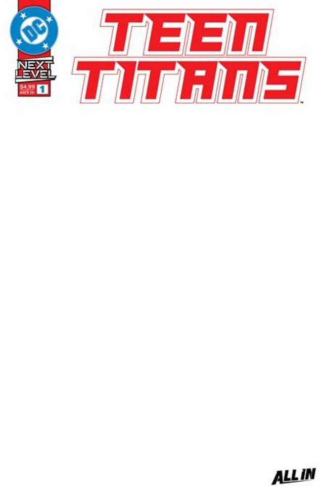 Teen Titans (2026) #1 Cover E Blank Card Stock Variant