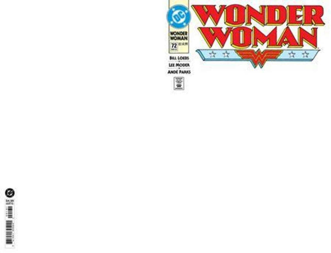 Wonder Woman (1987) #72 Facsimile Edition Cover C Blank Card Stock Variant