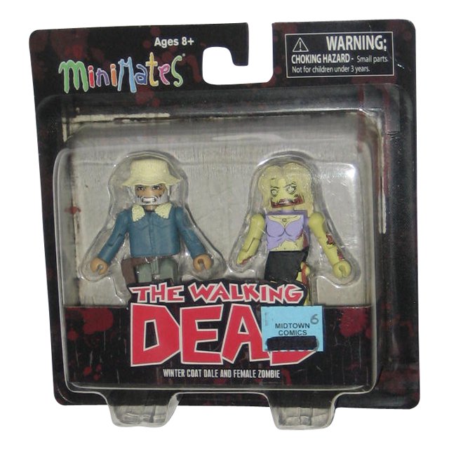 The Walking Dead Series 1 MiniMates Dale Winter Coat & Female Zombie Figure Set