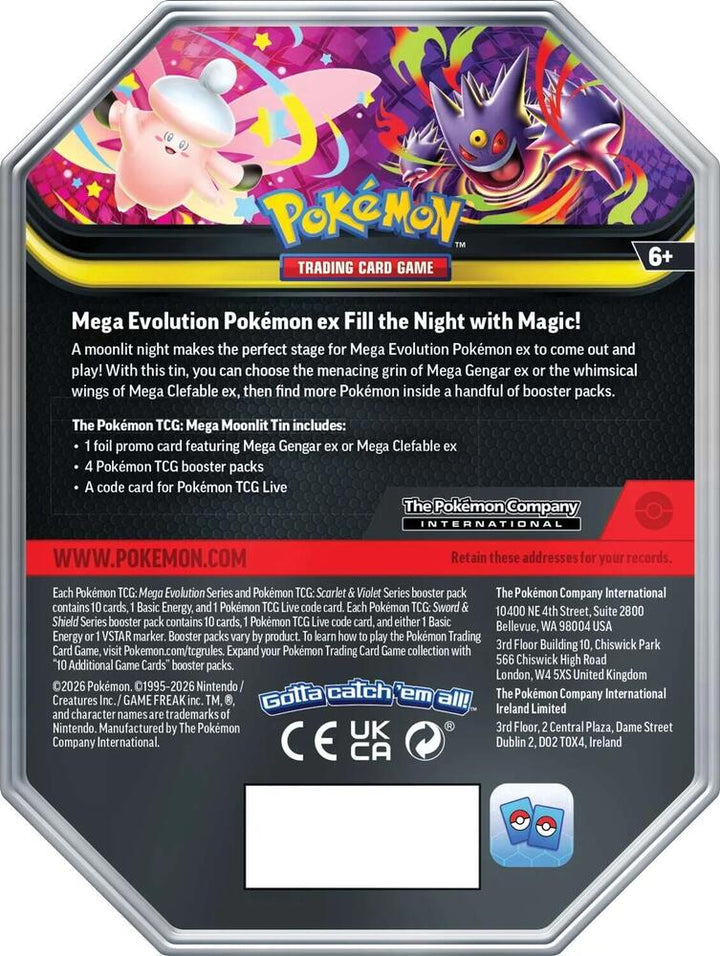 Pokemon TCG: Mega Moonlit - MEGA CLEFABLE EX TIN (1)