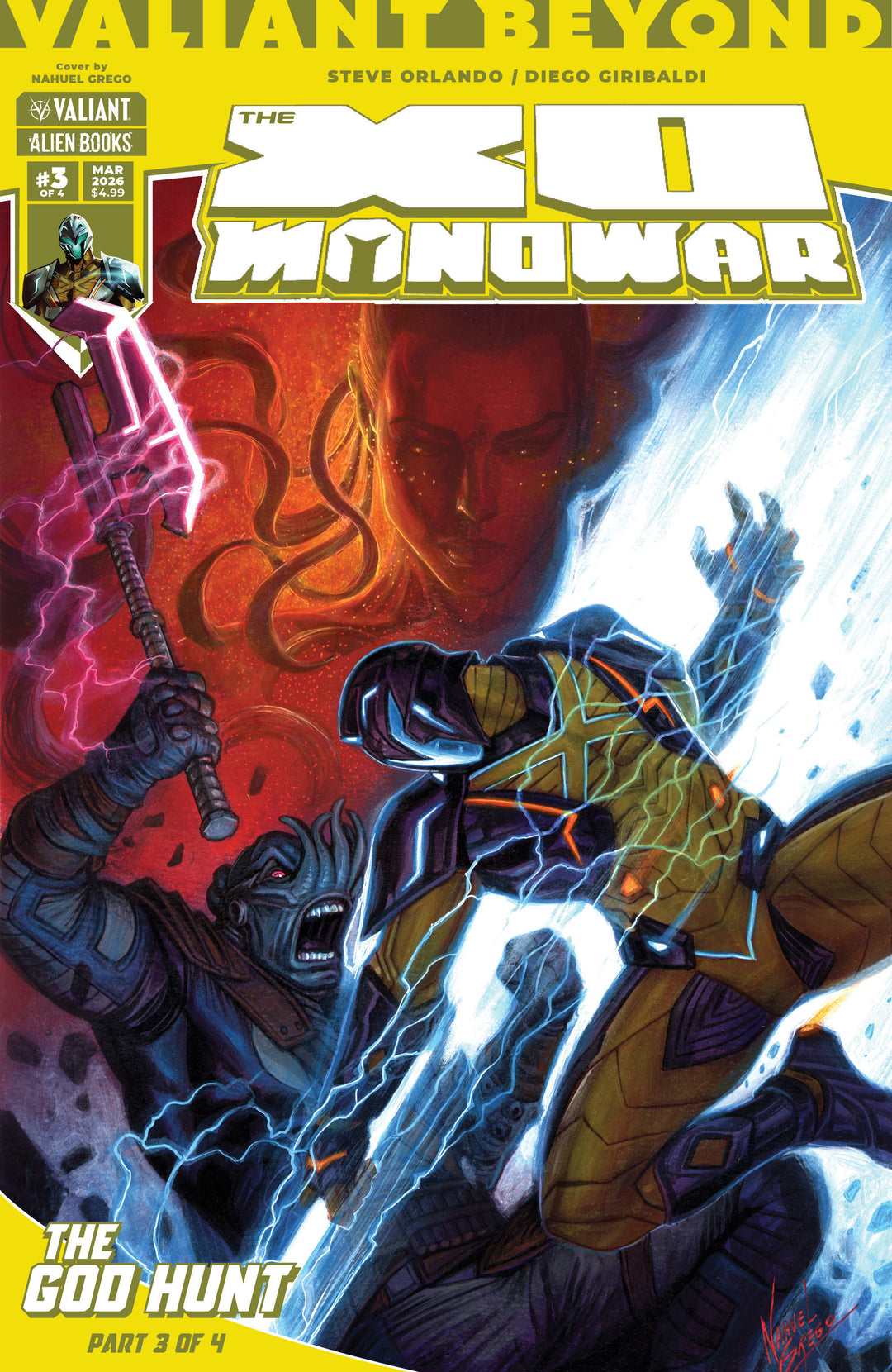 Valiant Beyond The X O Manowar #7  The God Hunt #3 Cover A (Grego)