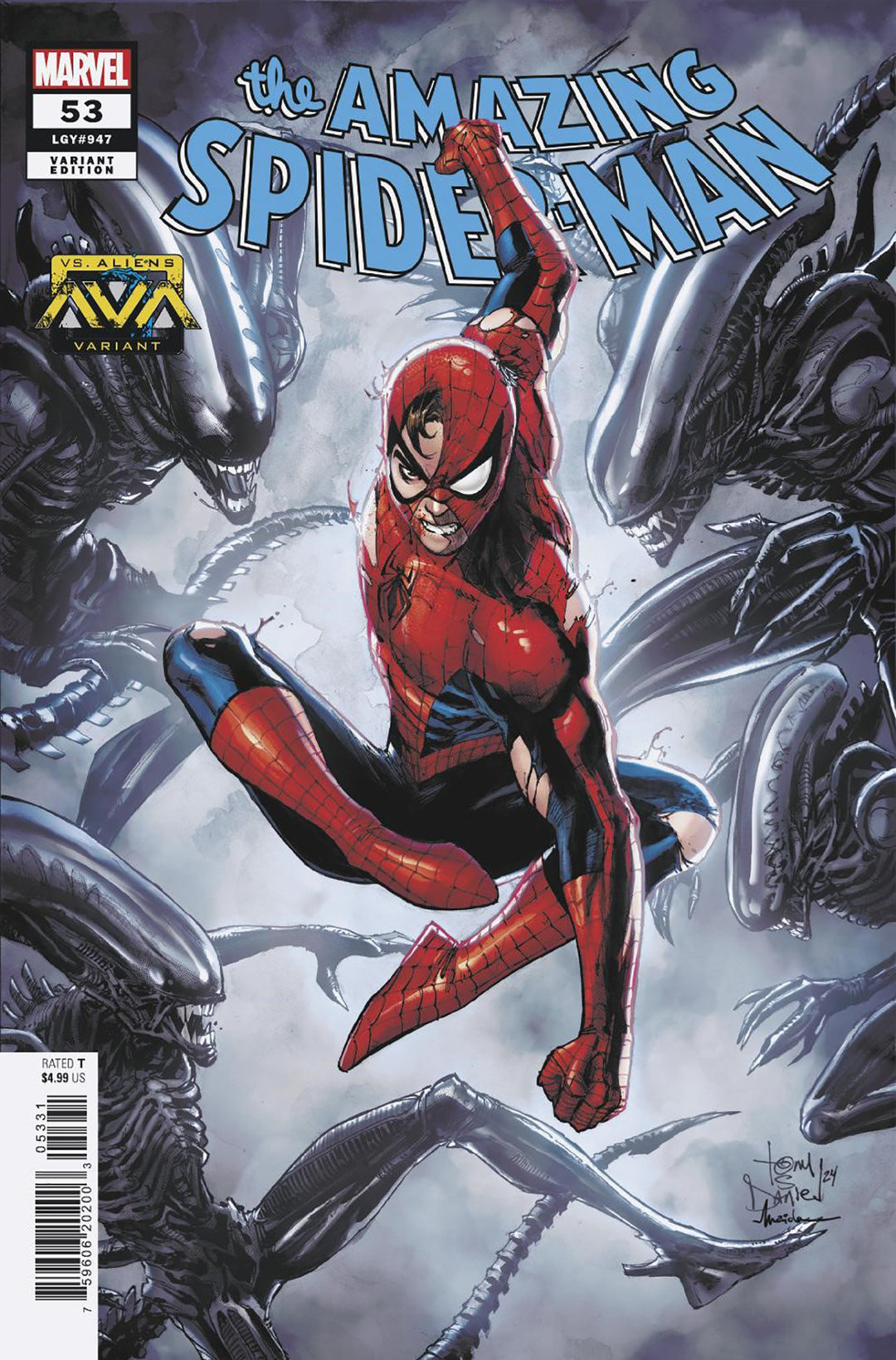 Amazing Spider-Man (2022) #53 Tony Daniel Marvel vs. Alien Variant