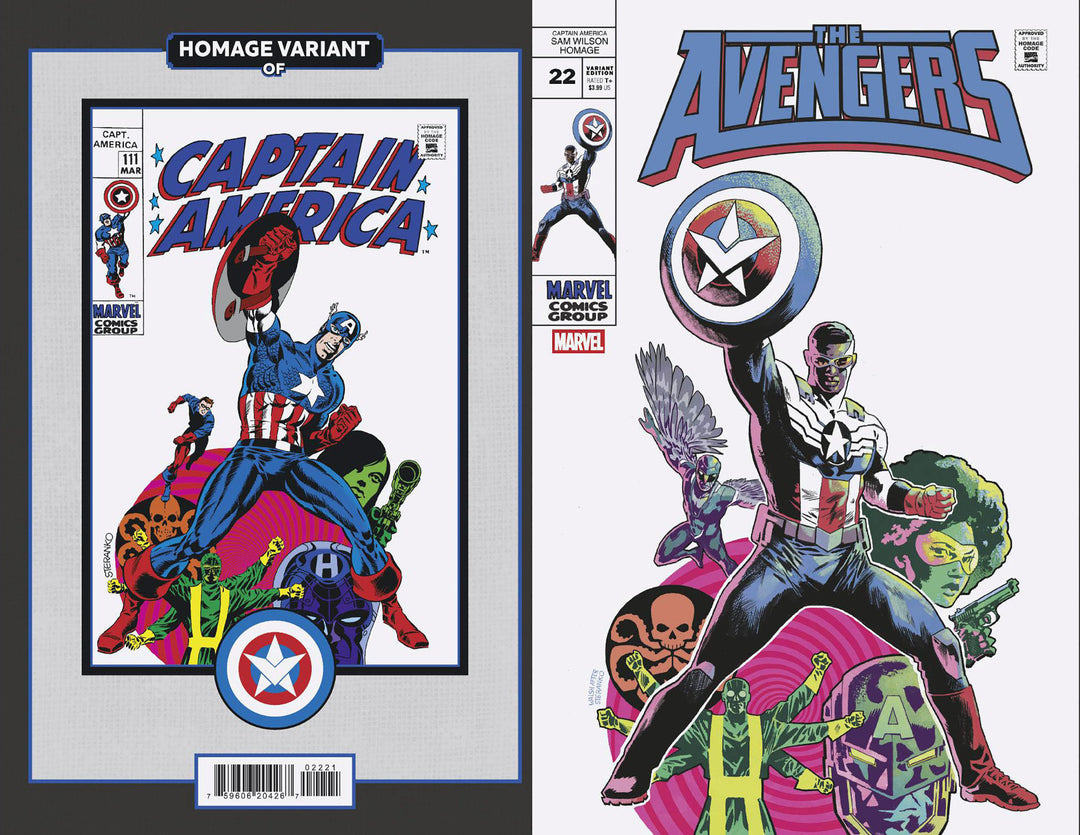 Avengers (2023) #22 Mike Walsh Captain America Sam Wilson Homage Variant