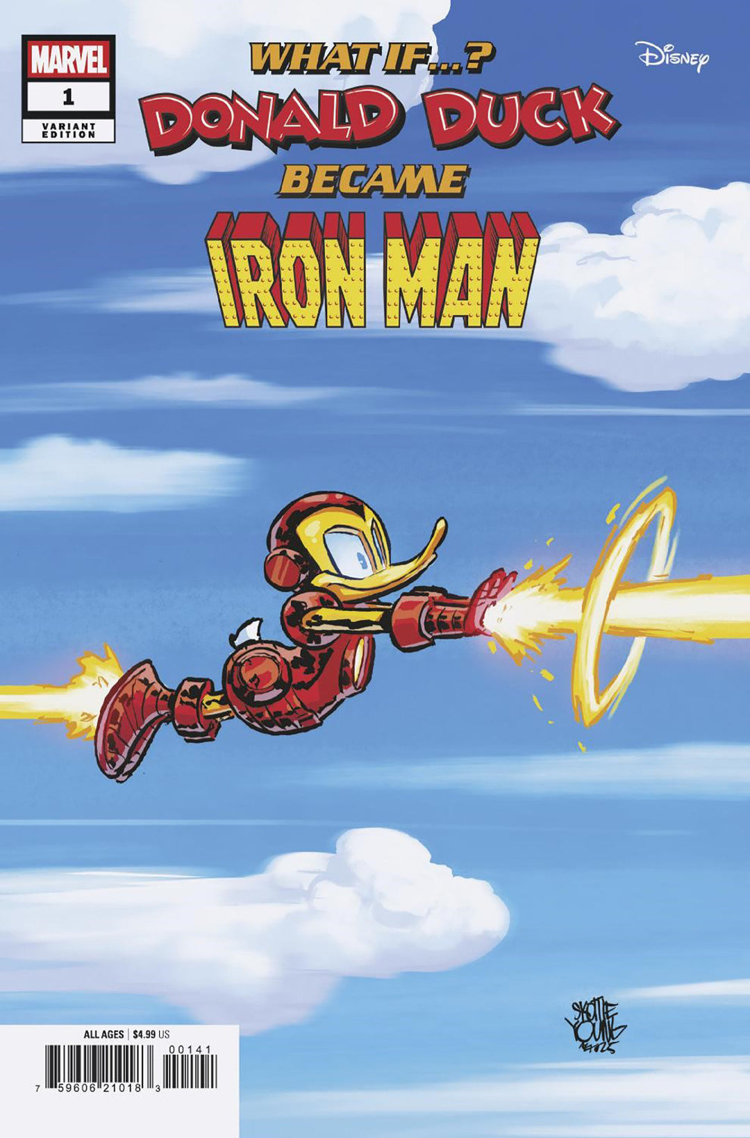 Marvel & Disney What If...? Donald Duck Became Iron Man #1 Skottie Young Variant