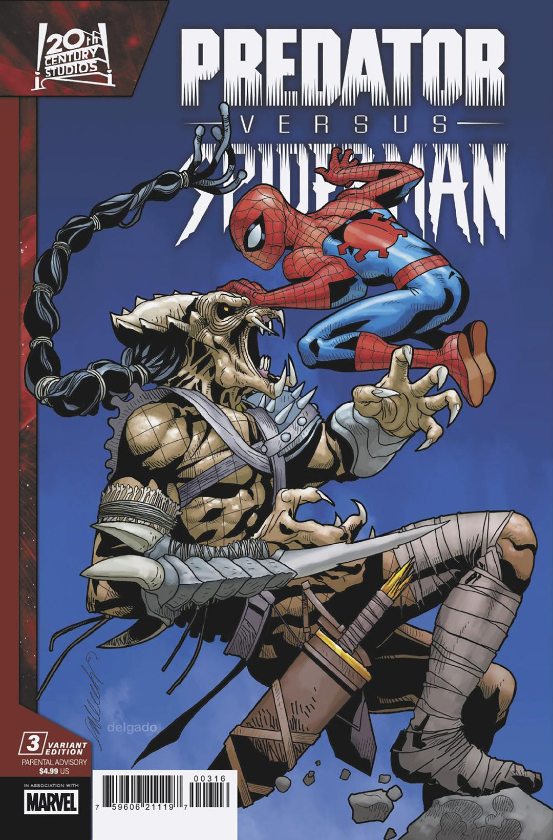 Predator vs Spider-Man #3 1:25 Salvador Larroca Variant