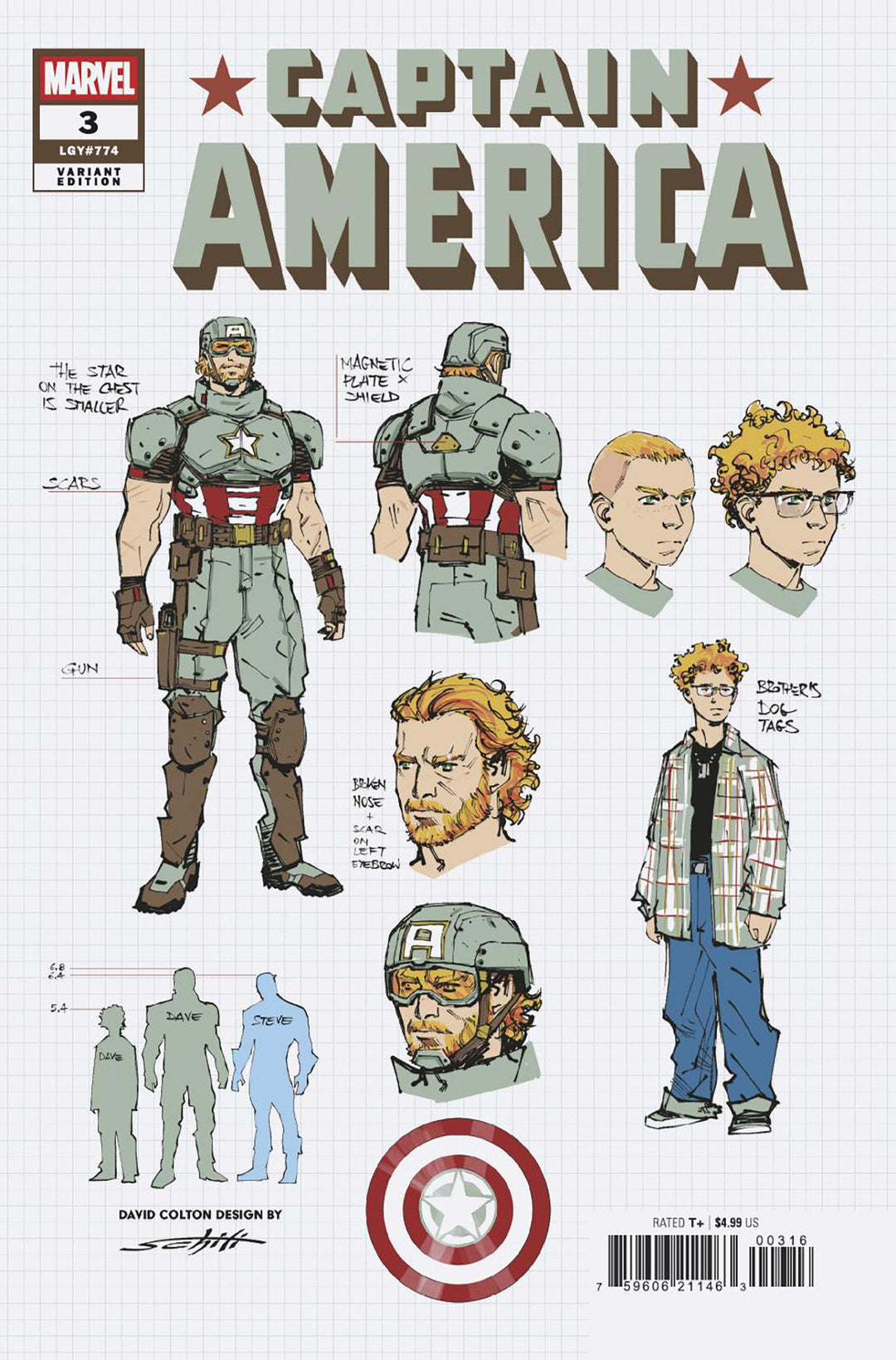 Captain America (2025) #3 Variant (1:10) Valerio Schiti Design Edition