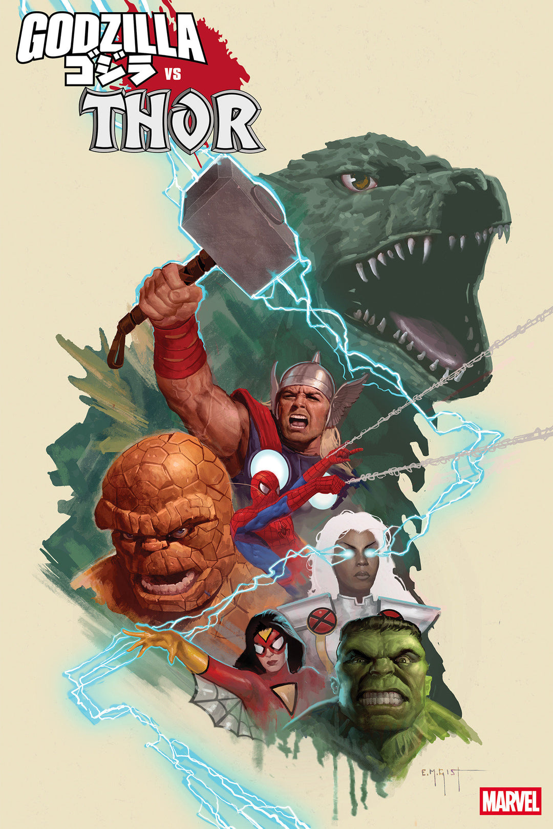 Godzilla vs Thor #1 E.M. Gist Marvel Universe Variant