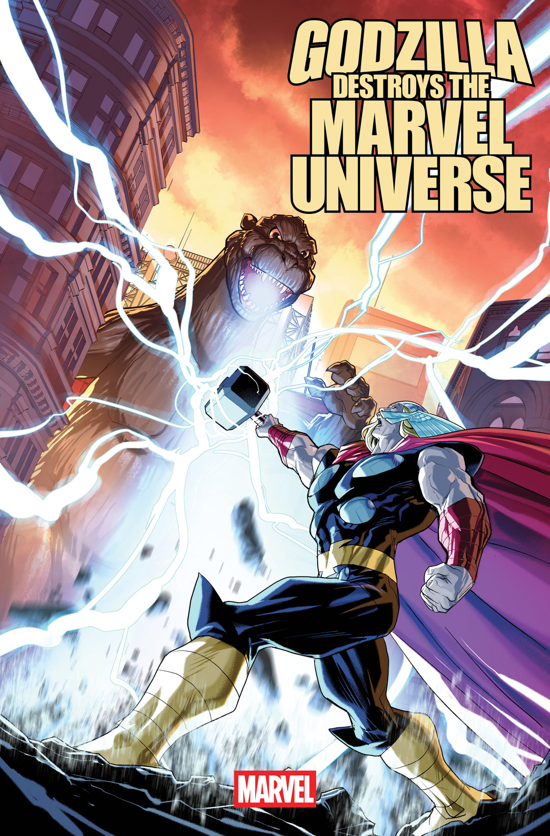 Godzilla Destroys The Marvel Universe #1 Variant (1:25) Pete Woods Edition