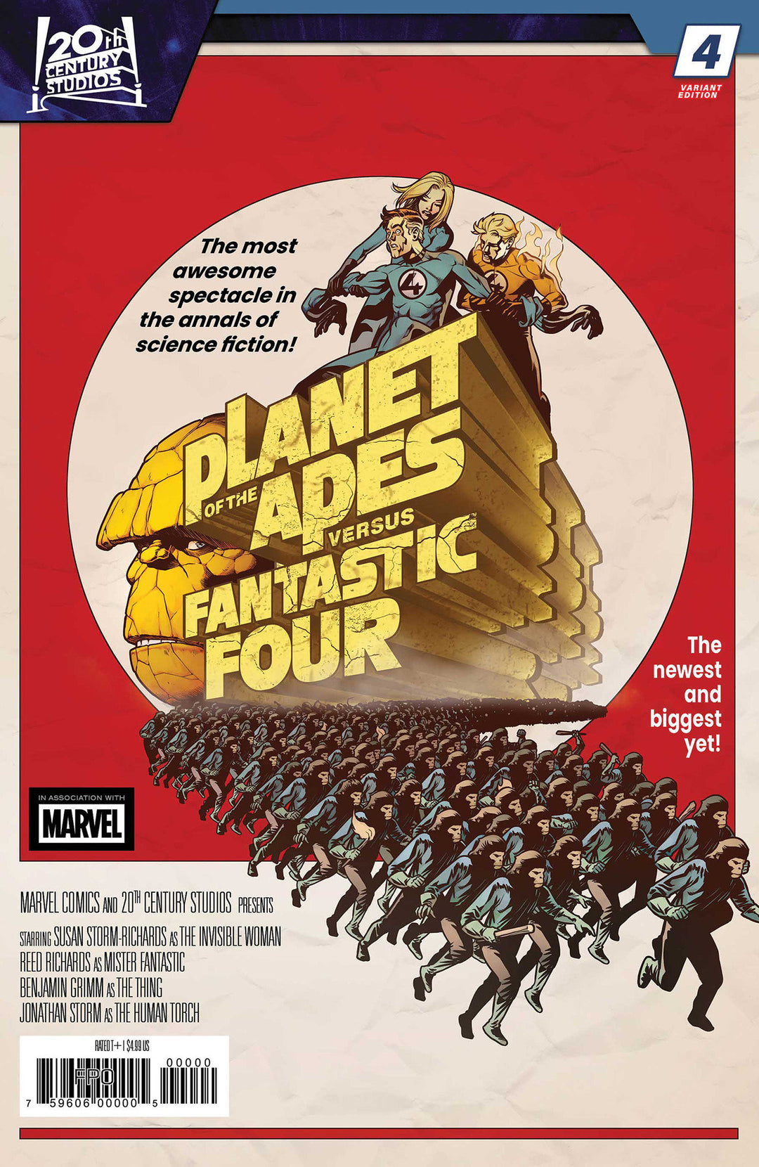 Planet Of The Apes vs Fantastic Four #4 Pere Perez Movie Homage Variant