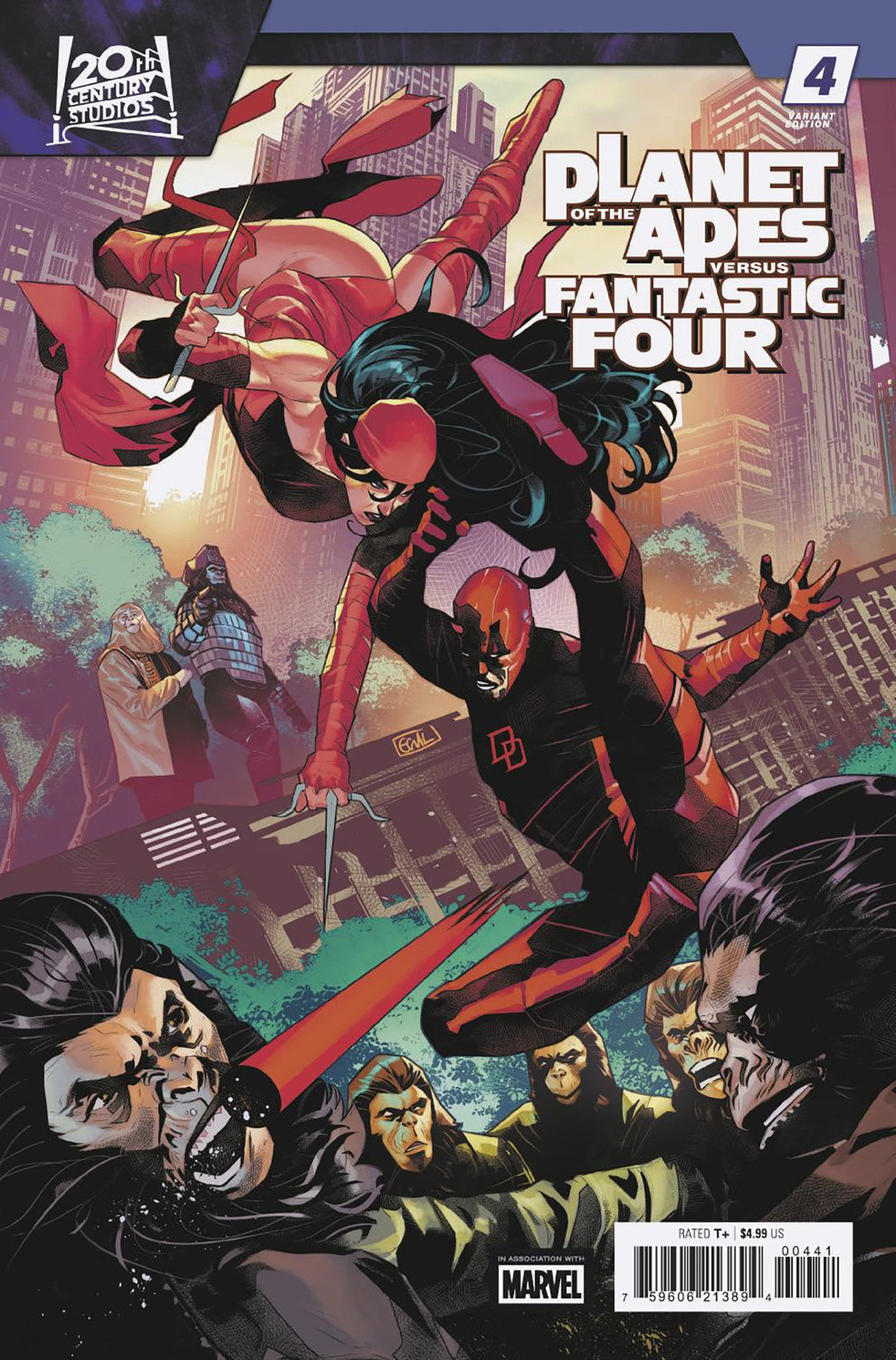 Planet Of The Apes vs Fantastic Four #4 Edwin Galmon Versus Variant