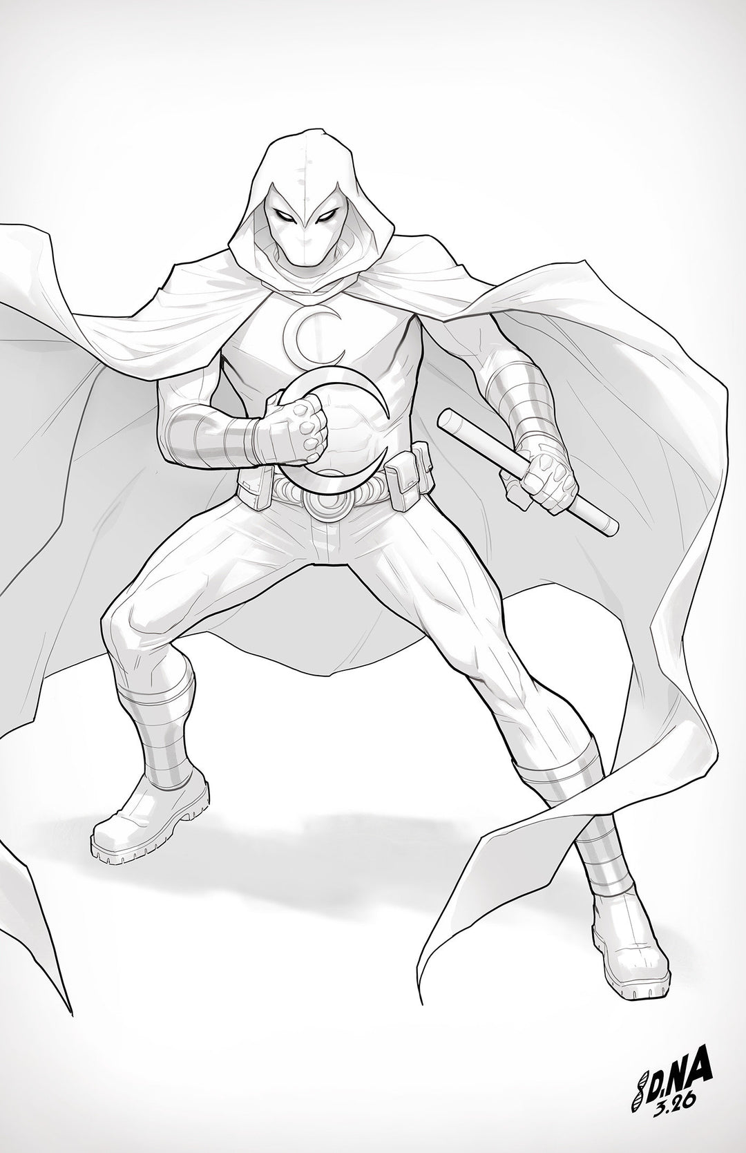 Marc Spector Moon Knight (2026) #3 Variant (1:50) David Nakayama Color Block White Full Art Virgin Edition