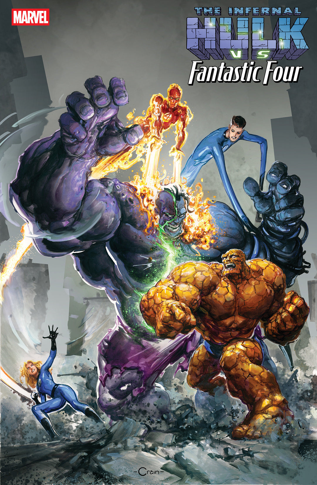Infernal Hulk vs Fantastic Four #1 Clayton Crain Variant