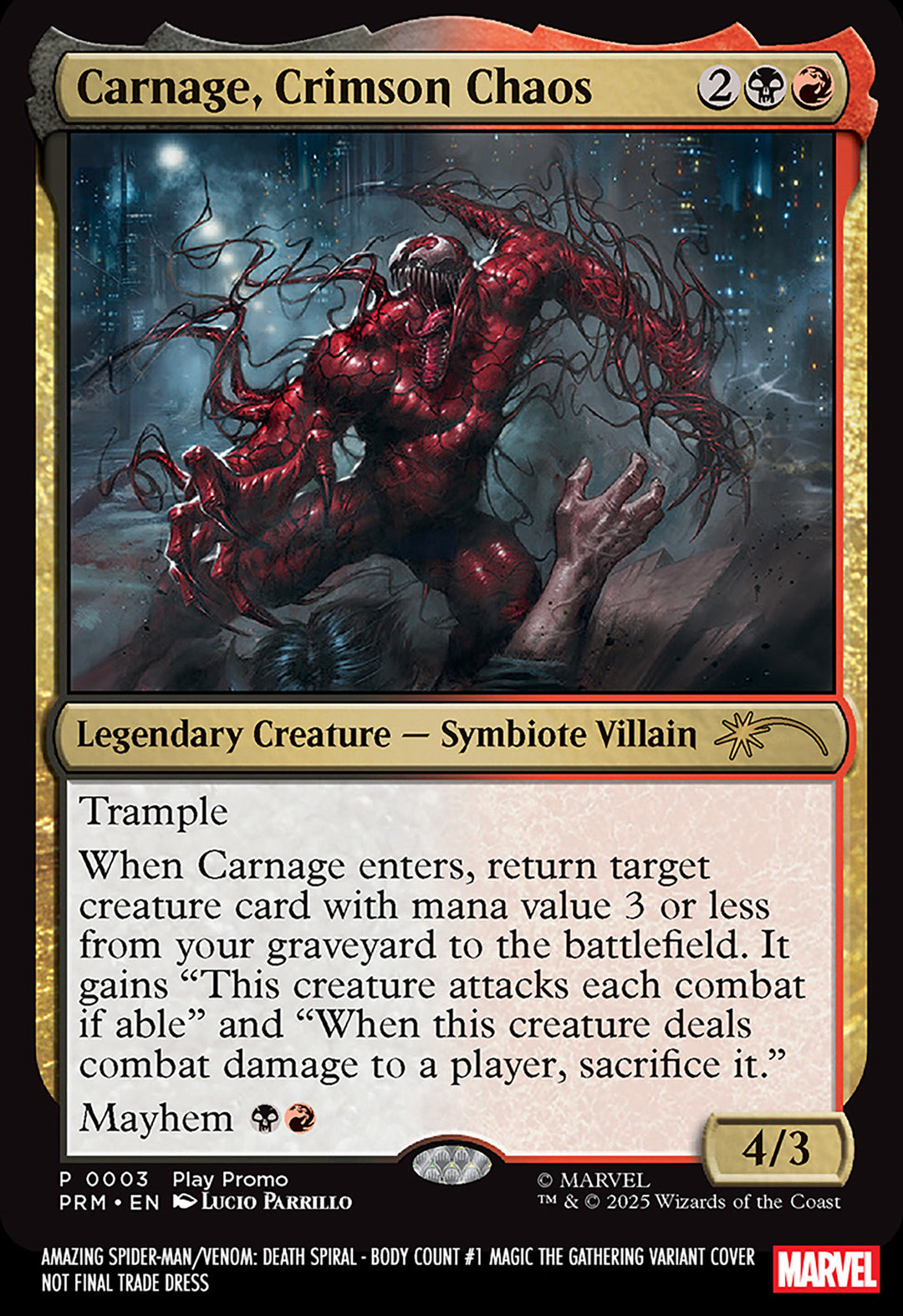 Amazing Spider-Man/Venom Death Spiral Body Count #1 [Death Spiral Epilogue] Lucio Parrillo Magic The Gathering Variant