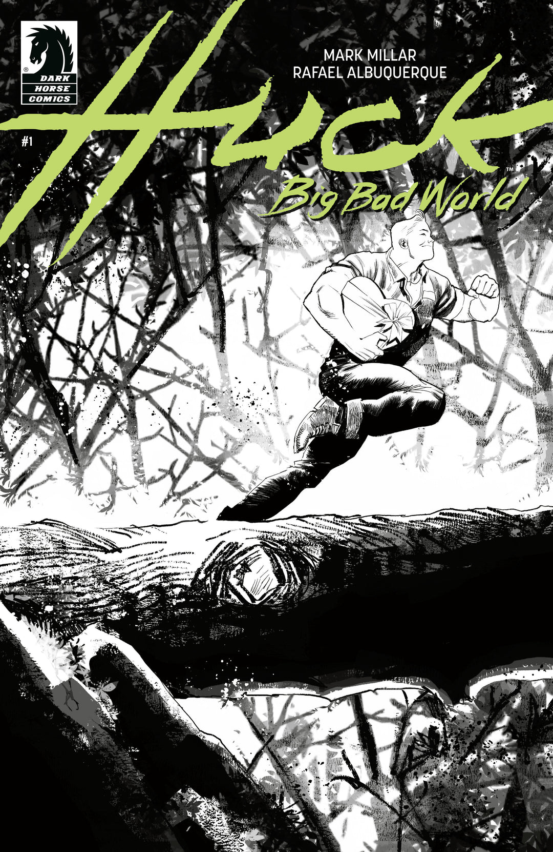 Huck Big Bad World #1 (Cover B) (Black & White) (Rafael Albuquerque)