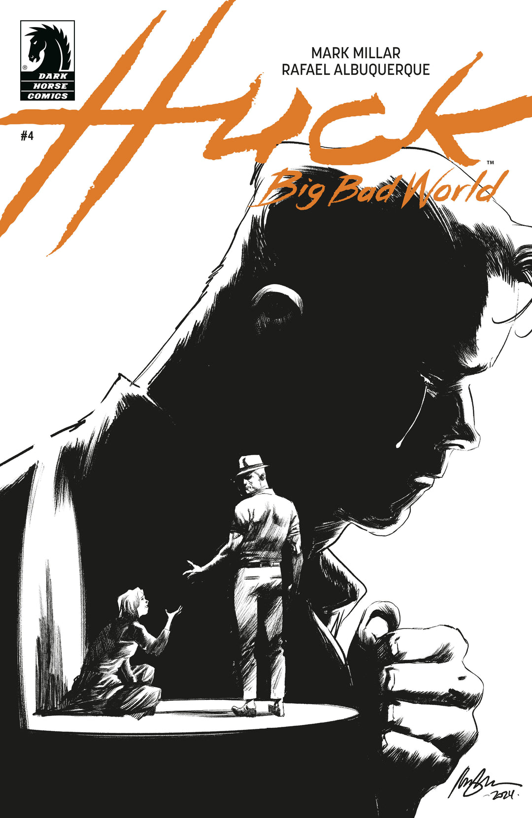 Huck Big Bad World #4 (Cover B) (Black & White) (Rafael Albuquerque)