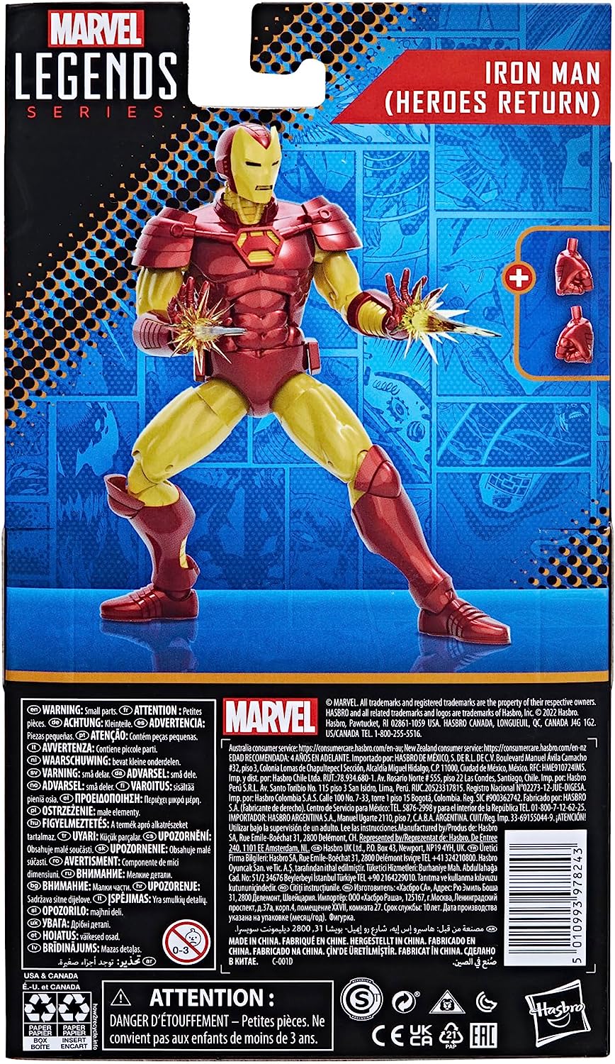 Iron Man (Heroes Return) - Captain Marvel Legends 6in Action Figure (Awesome Hulk BAF)