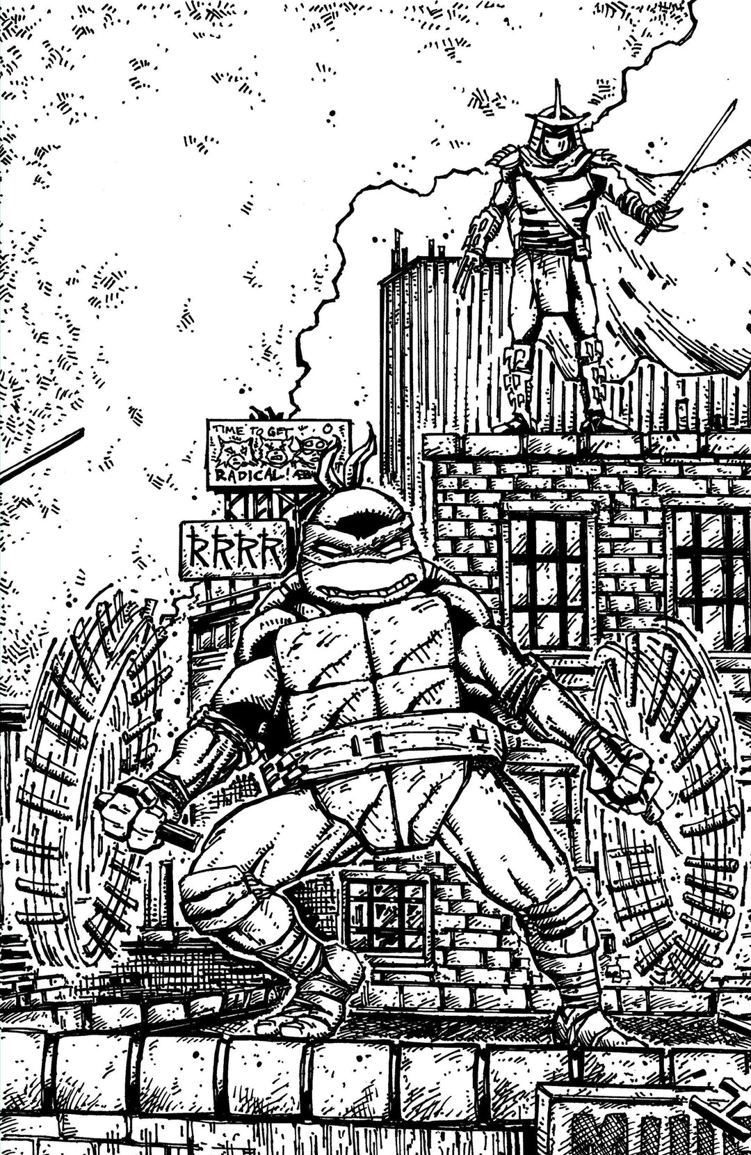 Teenage Mutant Ninja Turtles (2024) #23 (1:10) Eastman & Bishop Inks Full Art Virgin Variant