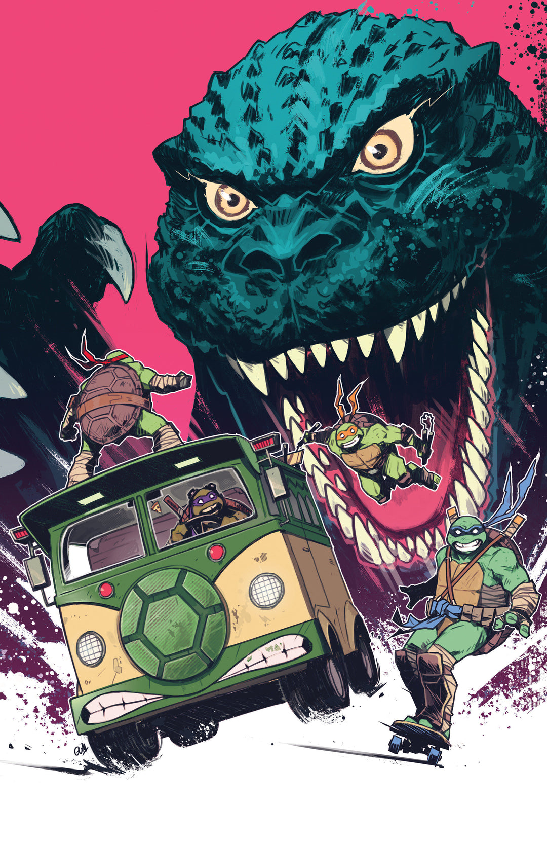 Teenage Mutant Ninja Turtles X Godzilla #3 Variant D (1:25) (Wijngaard Full Art)