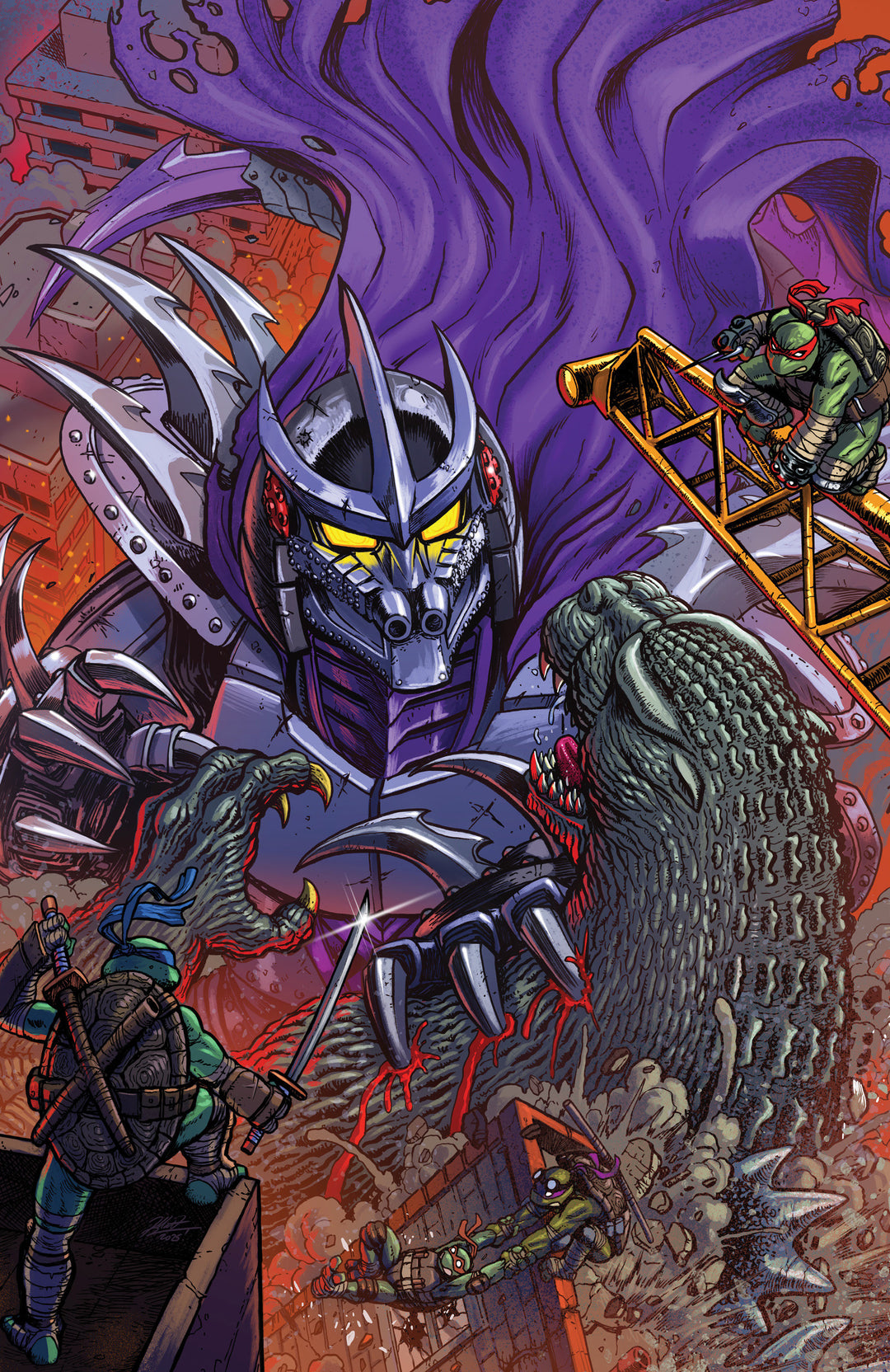 Teenage Mutant Ninja Turtles X Godzilla #5 Variant D (1:25) (Frank Full Art)