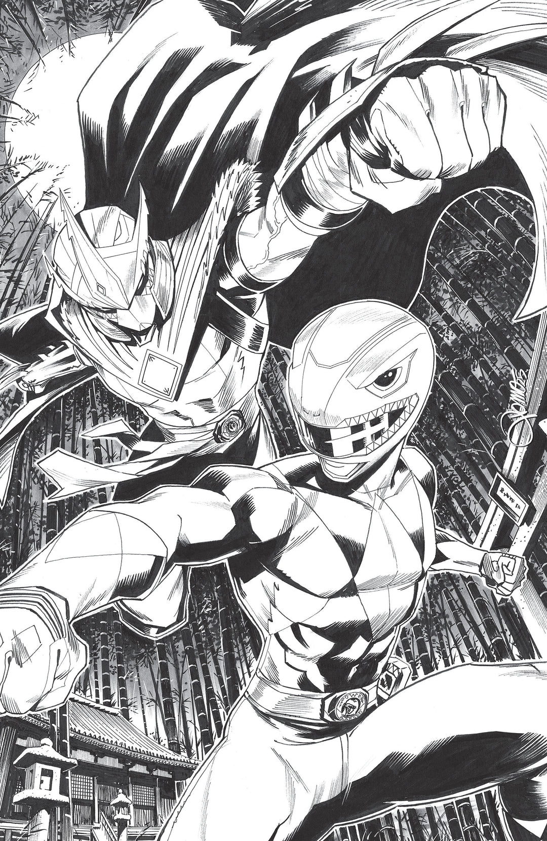 Mighty Morphin Power Rangers Teenage Mutant Ninja Turtles III #2 E (1:10) Variant Edition (Full Art Inks, Zonno)
