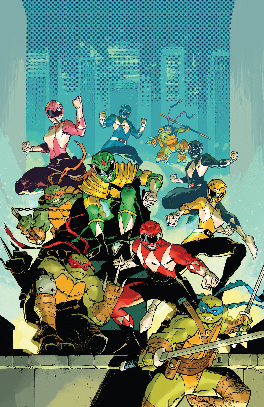 Mighty Morphin Power Rangers Teenage Mutant Ninja Turtles III #2 M (1:5) Variant Edition (Full Art, Cardstock, Daniel)