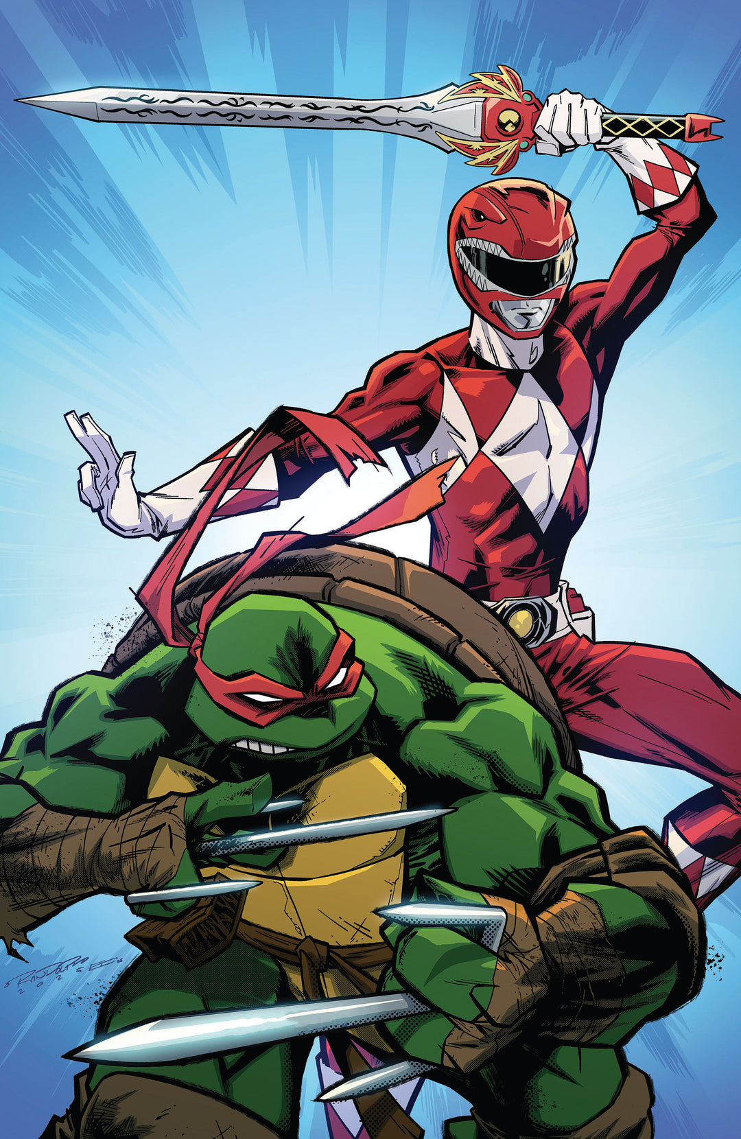 Mighty Morphin Power Rangers Teenage Mutant Ninja Turtles III #2 N (1:5) FOC Variant Edition (Full Art, Foil, Randolph)