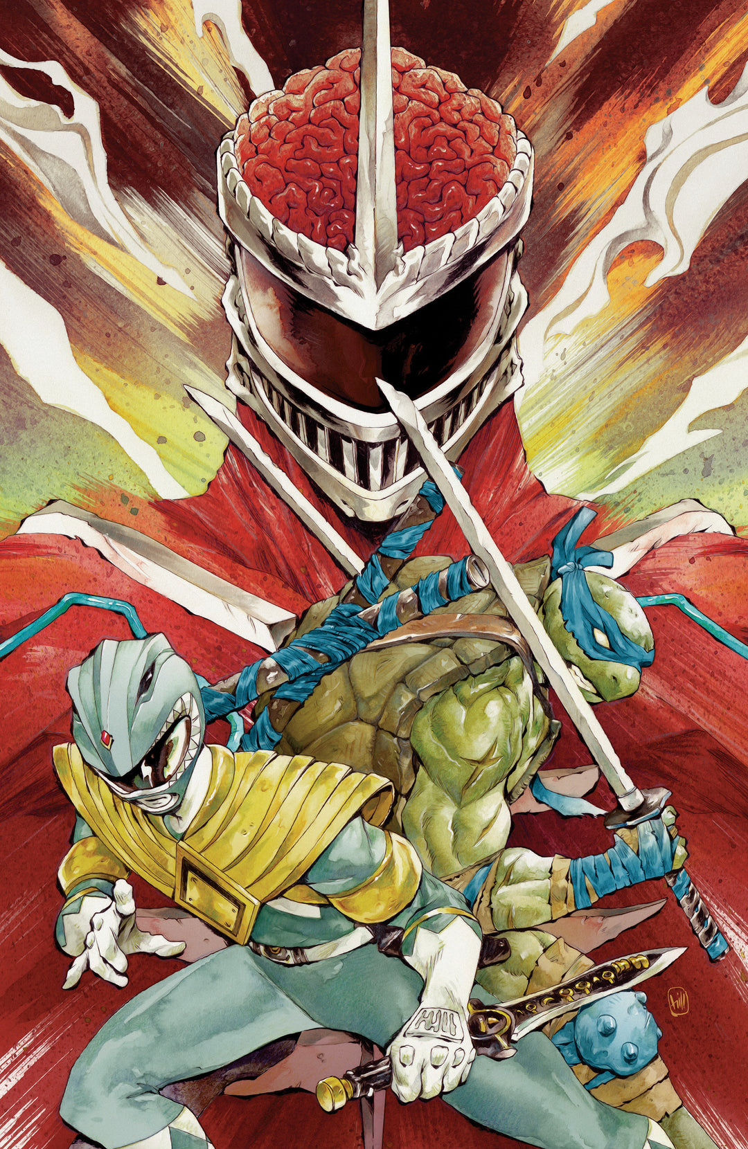 Mighty Morphin Power Rangers Teenage Mutant Ninja Turtles III #4 F (1:25) Variant Edition (Full Art, Hill)
