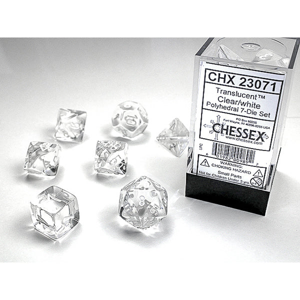 Chessex: Polyhedral 7-Die Set - Translucent