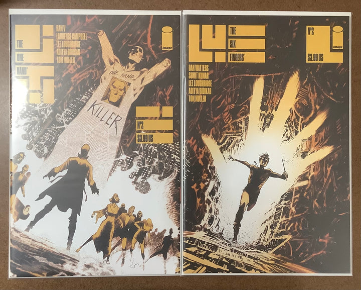 Lot of 10 One Hand #1-#5 & Six Fingers #1-#5 Lee Loughridge Connecting Variant Covers Complete Set (Mature)