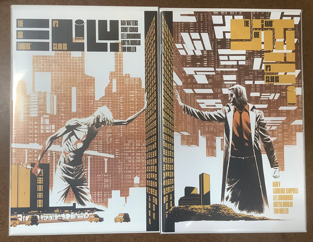Lot of 10 One Hand #1-#5 & Six Fingers #1-#5 Lee Loughridge Connecting Variant Covers Complete Set (Mature)