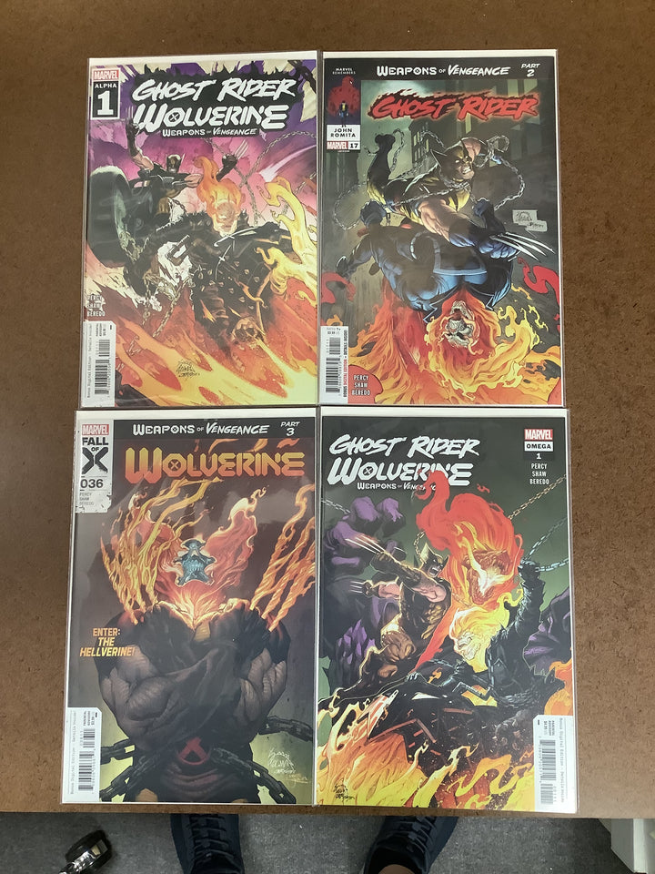 Lot of 4 Ghost Rider/Wolverine: Weapons Of Vengeance Marvel Comics Complete Miniseries Set [Fall of X] <OXL-02>