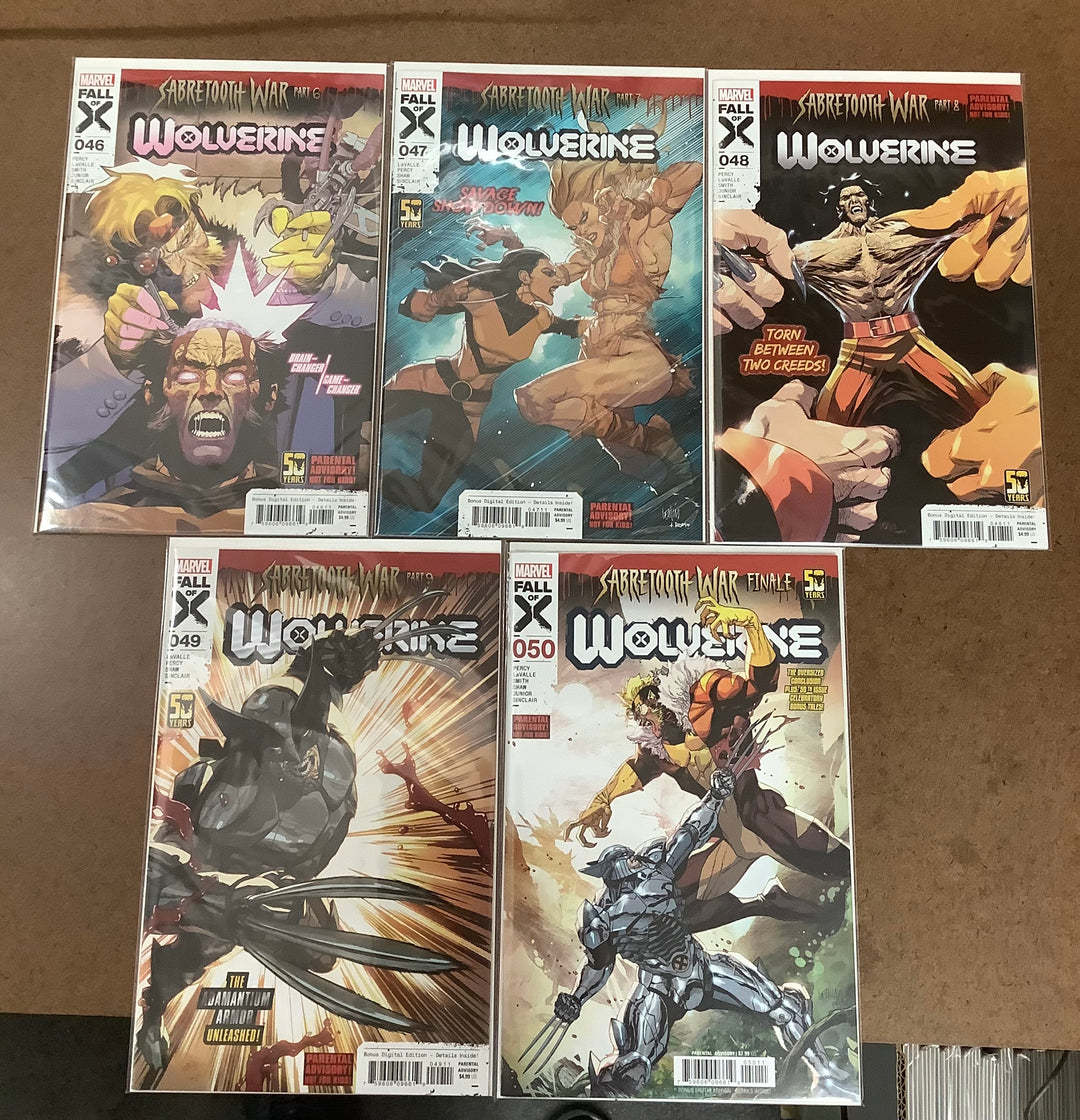 Lot of 10 Wolverine (2020) Marvel Comics #41-#50 Sabretooth War Complete Story Set [Fall of X] <OXL-02>