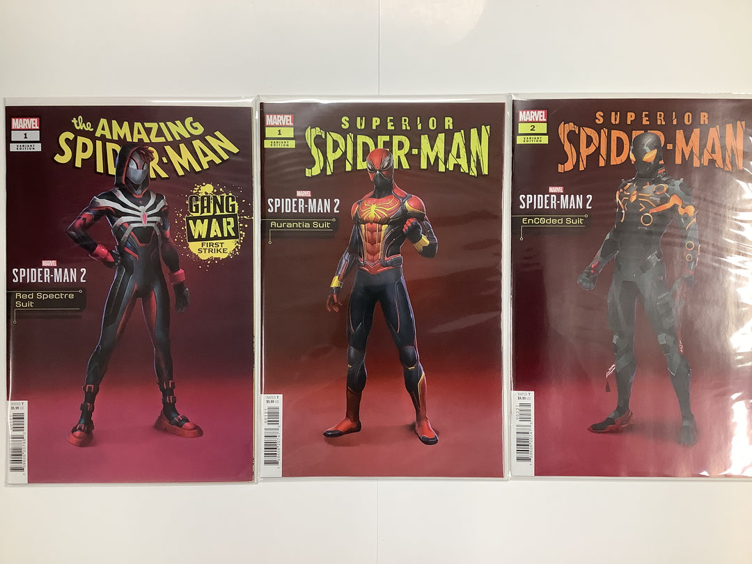 Lot of 10 Marvel Comics Spider-Man 2 Video Game Suits Variant Complete Set <OXL-03>