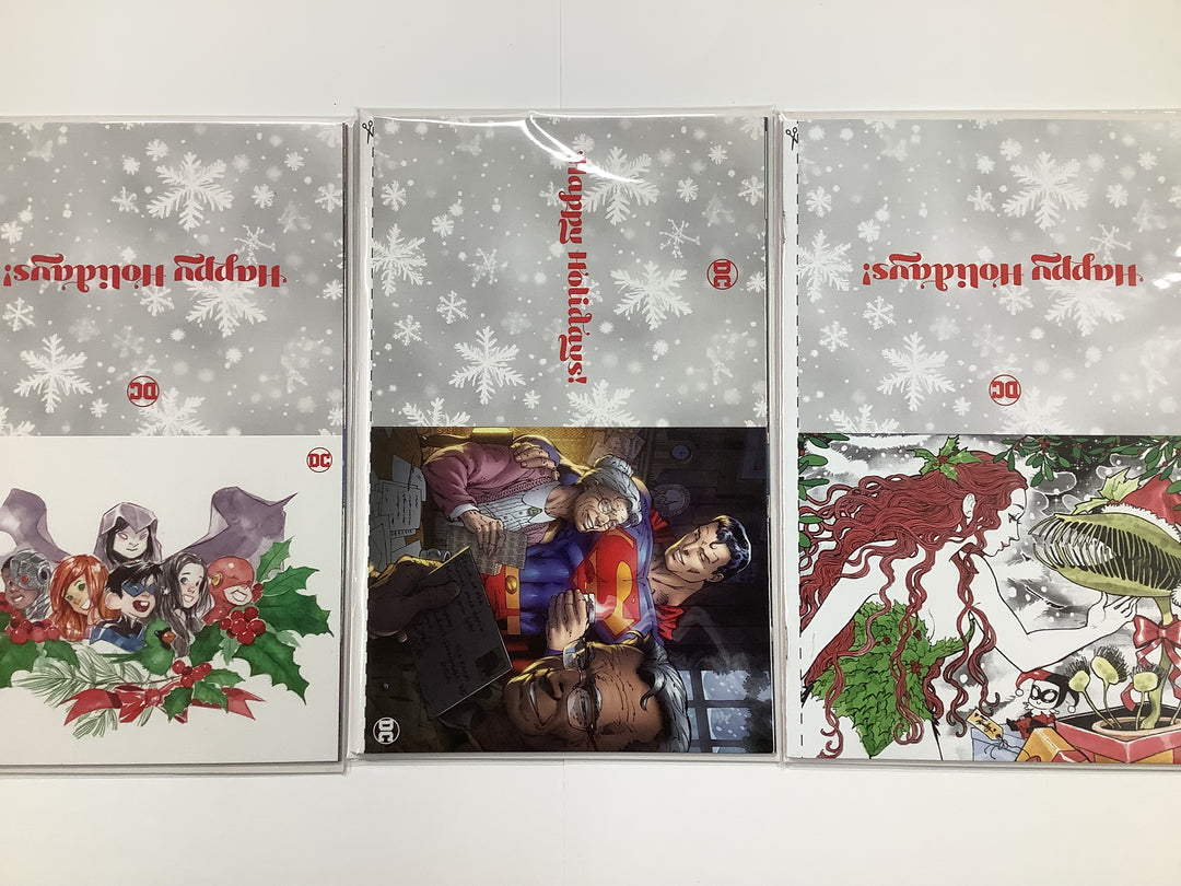 Lot of 7 DC Comics 2024 Happy Holiday Cards Variant Complete Set <OXL-03>